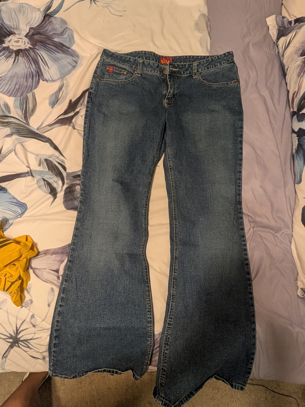 TILT Dark Blue Wide-Leg Flare Jeans